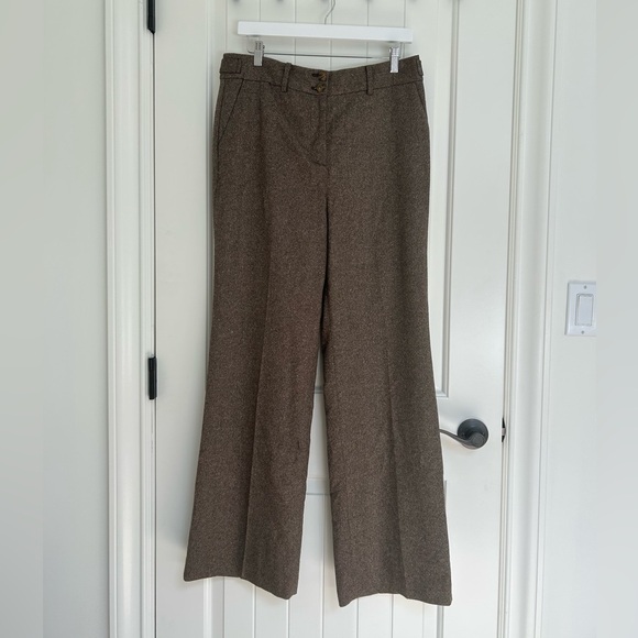 TALBOTS NWT Brown Tweed Lined Wool Trousers - Picture 2 of 8